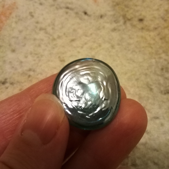 3 aqua-like colored checkers pieces 2 big 1 small - Picture 2 of 7